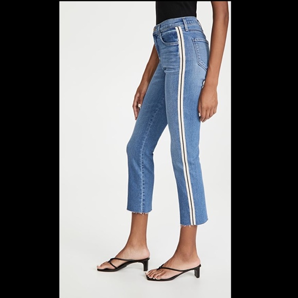 L’AGENCE Sada Side Stripe Crop Slim Jeans 24 - Picture 2 of 12